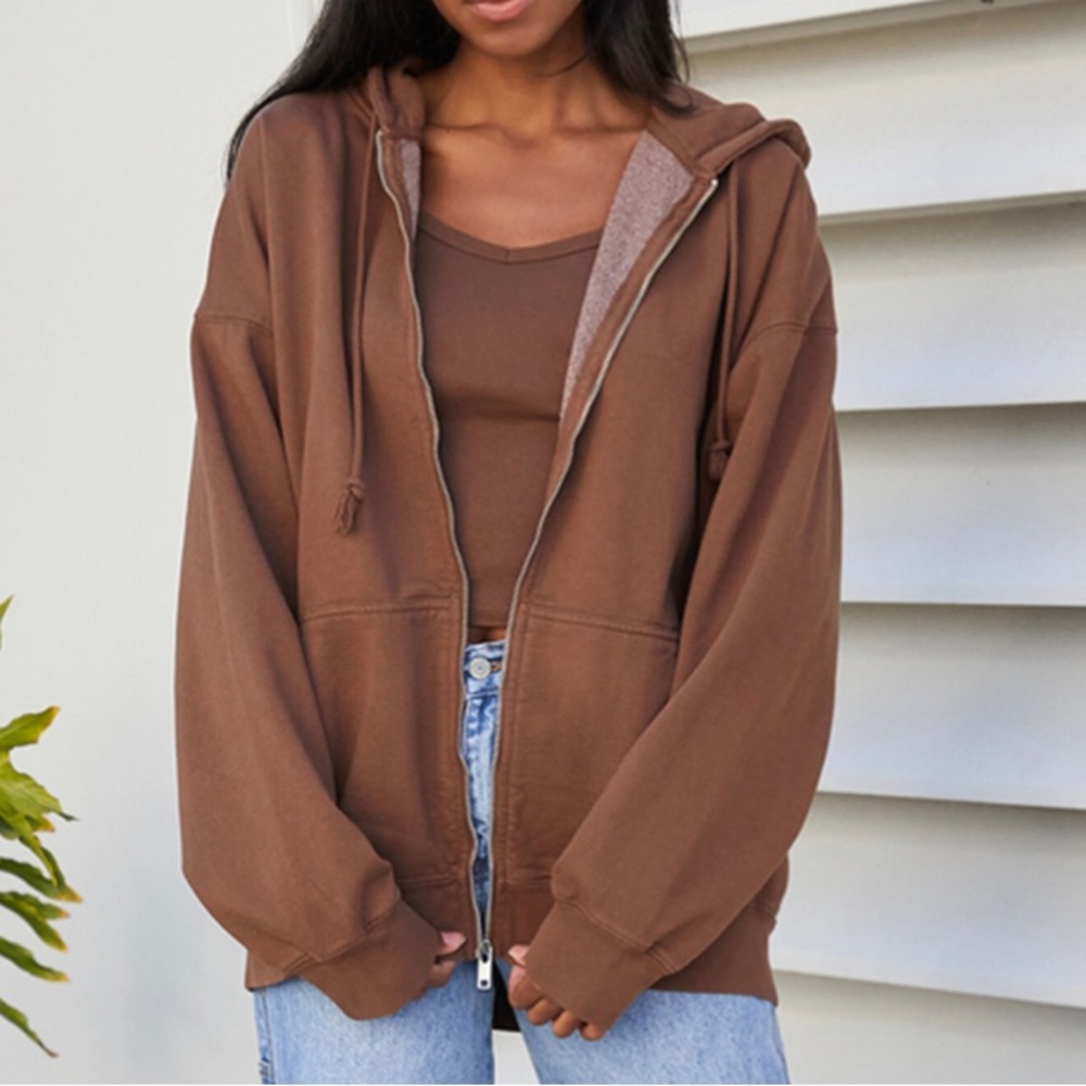 johngalt/ pacsun brown oversized hoodie